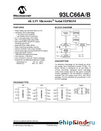Datasheet 93LC66A-IP manufacturer Microchip